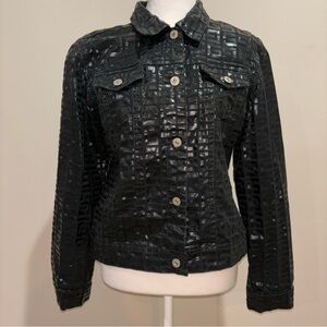 Vintage Guess jeans glamour jacket black monogram G size L